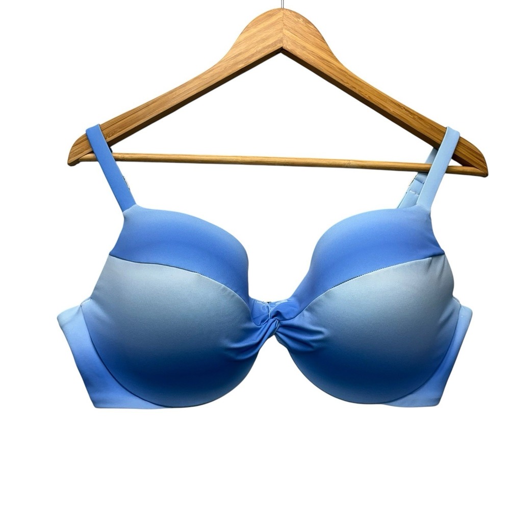 Victoria Secret Womens Bikini Top 38DD Blue Ombré Twist Push Up Padded